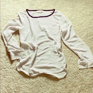 Loft Polk Dot Long Sleeve Blouse